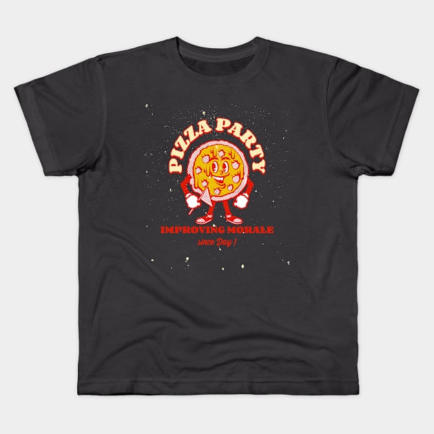 Pizza Party Morale Boost! Kids T-Shirt by Kindness Never Worsens